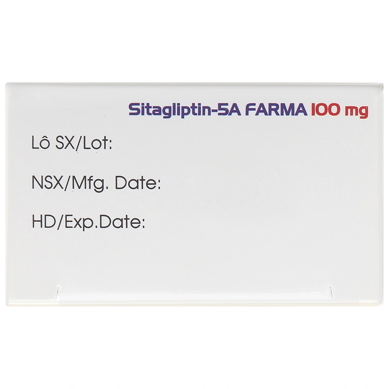 Sitagliptin - 5A Farma 100mg kiểm soát đường huyết ở bệnh đái tháo đường type 2  (3 vỉ x 10 viên) - 5